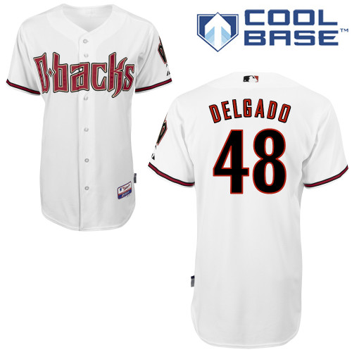 Randall Delgado #48 MLB Jersey-Arizona Diamondbacks Men's Authentic Home White Cool Base Baseball Jersey